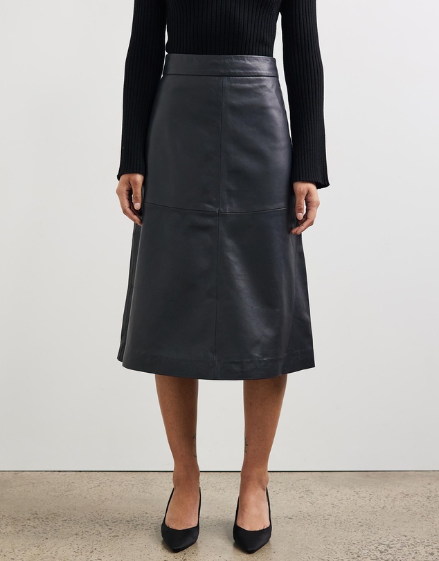 Sofia Irina - Leather Midi Skirt