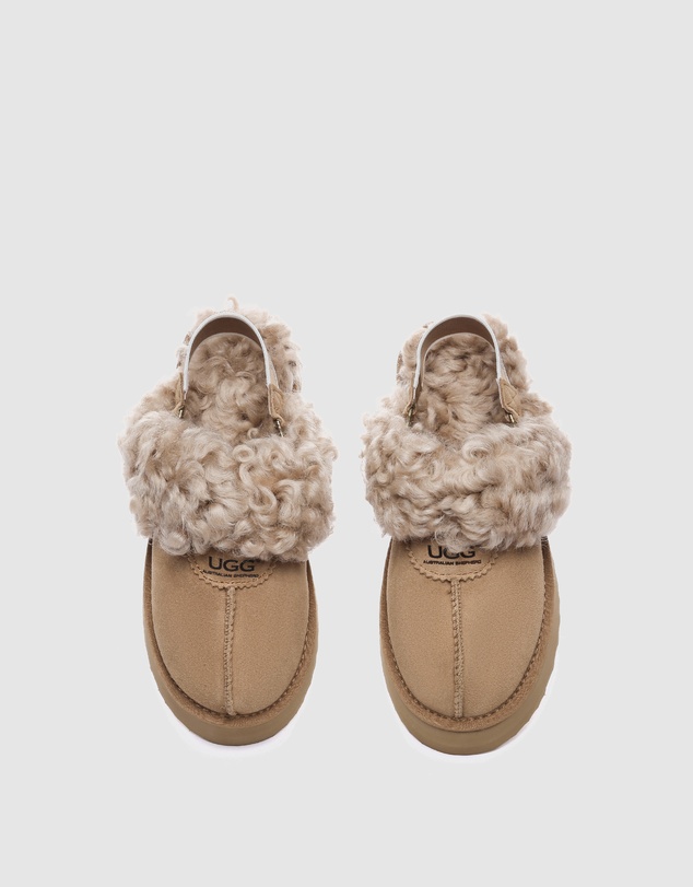 EVERAU - Australian Shepherd Ugg Waffle Curly Platform Cow Suede Upper House Shoes