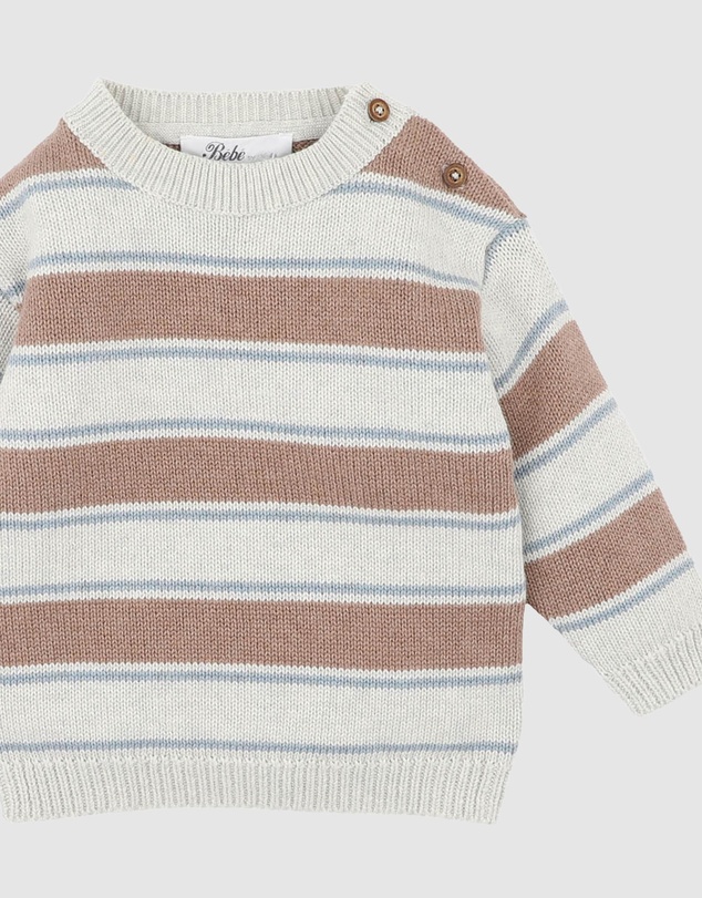 Bebe by Minihaha - Alvin Stripe Organic Knitted Jumper - Babies