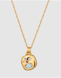 Elli Jewelry - Necklace Gemstone Pendant 925 Sterling Silver Gold-Plated