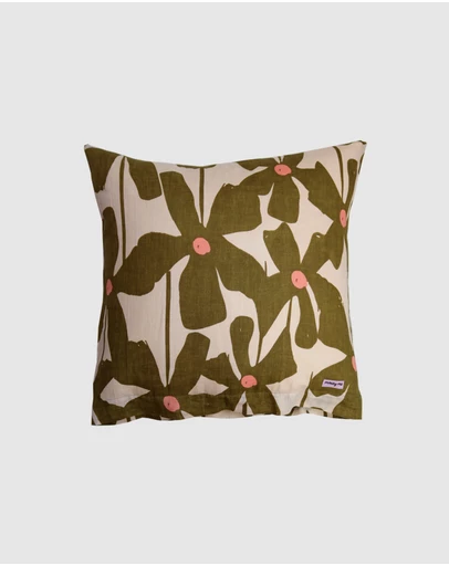 Mosey Me - Olive Poppy Euro Pillowcase Set