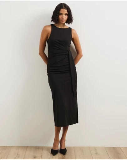 Atmos&Here - Lori Knot Front Midi Dress