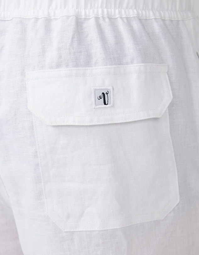 Vacay Swimwear - White Linen Shorts