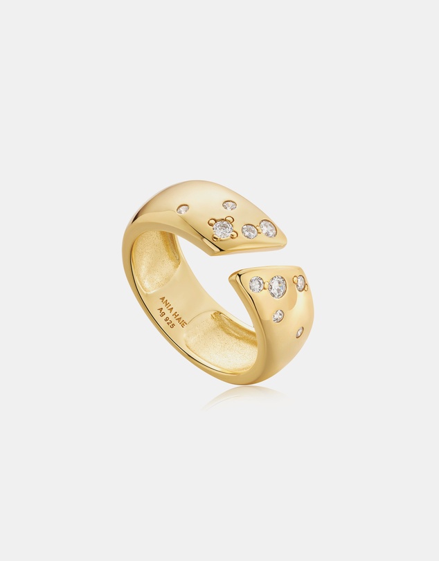 Ania Haie - Ania Haie Muse Gold Cubic Zirconia Wide Adjustable Ring