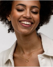 Dower & Hall - Women's Open Circle & White Pearl Waterfall Pendant In Gold Vermeil