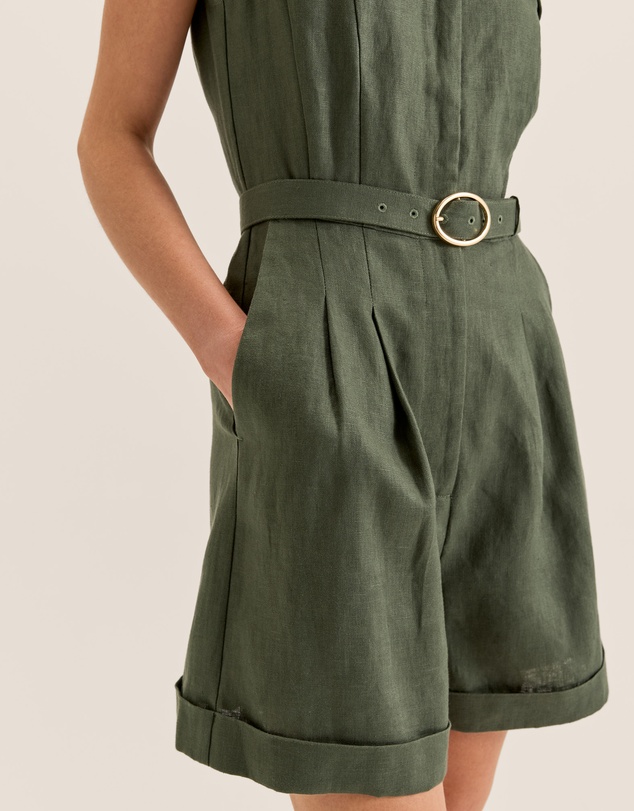 Review - Moss Linen Playsuit