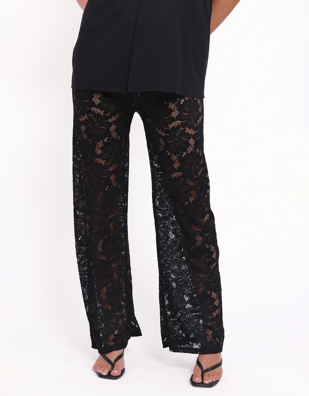 Petal & Pup - Mindy Lace Pant Set - Black