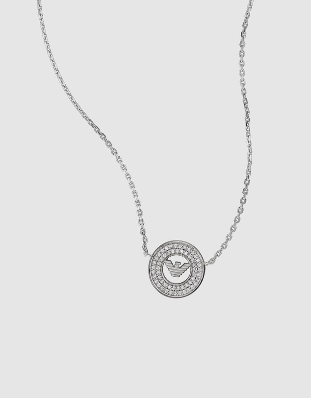 Emporio Armani - Silver Tone Pendant Necklace