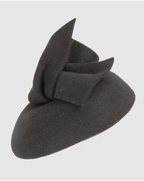 Max Alexander - Winter Black Felt Pillbox with Bow