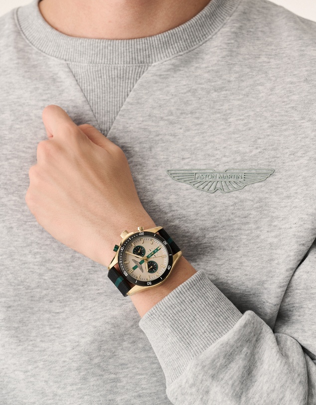 Aston Martin - CLP 45mm Black and Podium Green Flex Strap Watch