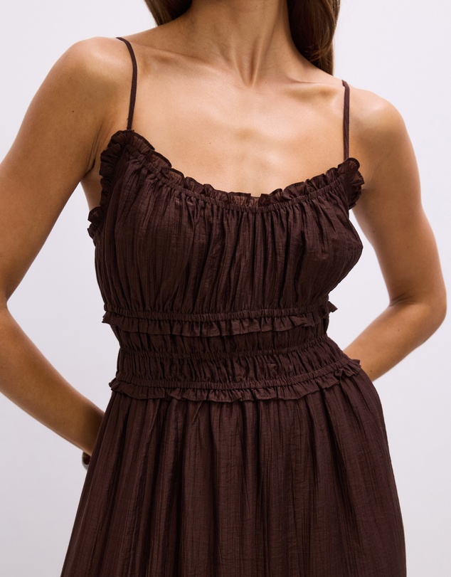 The Fated - Lila Shirred Maxi Dress