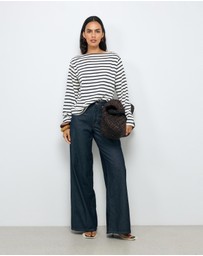 AERE - Boat Neck Stripe T-Shirt