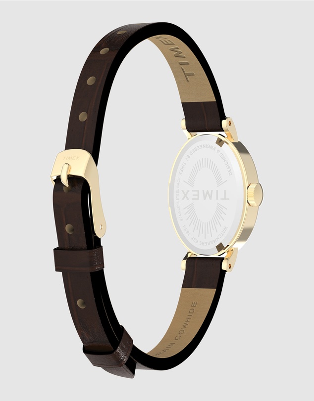 TIMEX - Women's Cavatina Gold-tone Case with Brown Strap