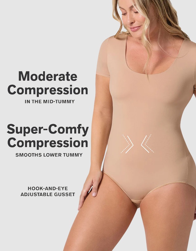 Leonisa - Essential Boldly Short Sleeve Shaping Tummy Control Bodysuit