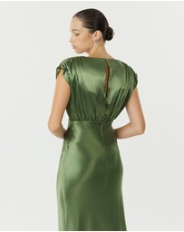 Third Form - Satin Cross Over Gather Dress