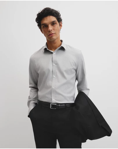 Country Road - Slim Micro Houndstooth Travel Shirt