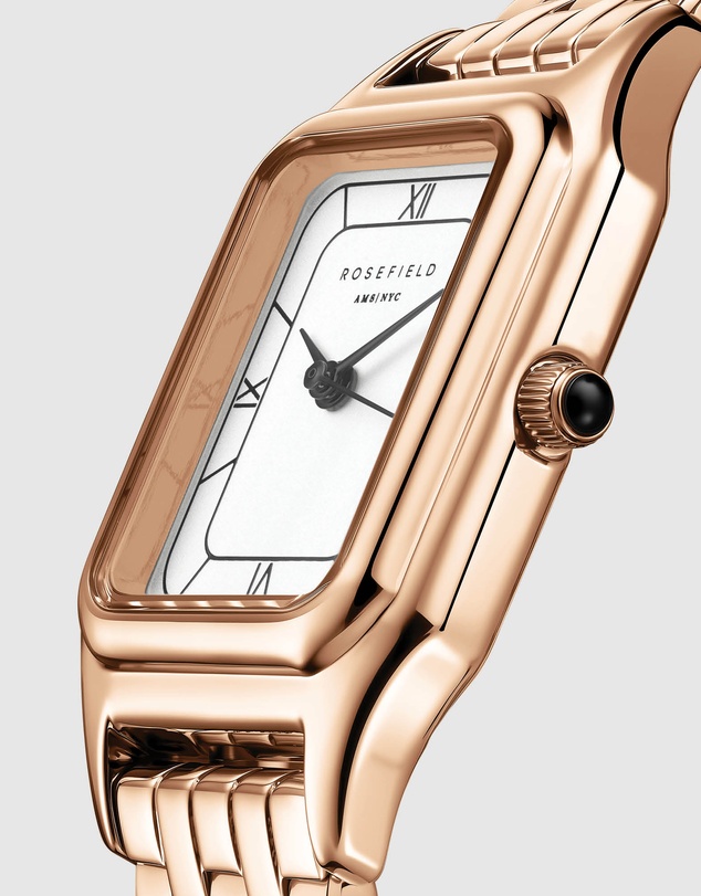 Rosefield - Ivy White Rose Gold-Tone Bracelet Watch
