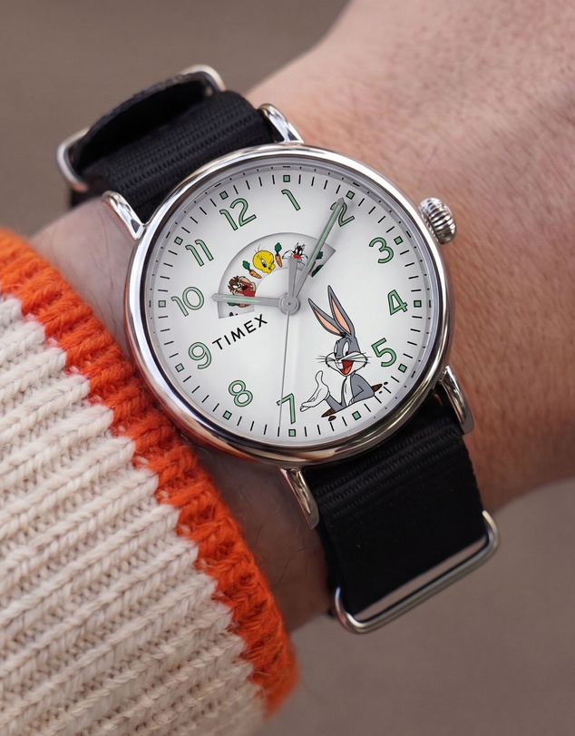 TIMEX - Looney Tunes x Timex Bugs and Friends Standard 40mm Black Fabric Strap Watch