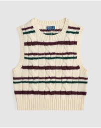 Polo Ralph Lauren - Striped Cable Wool-Cashmere Sweater Vest