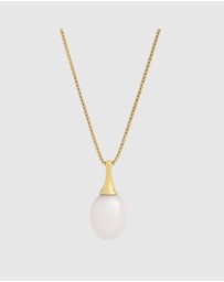 Najo - Isla Yellow Gold Pearl (White) Necklace