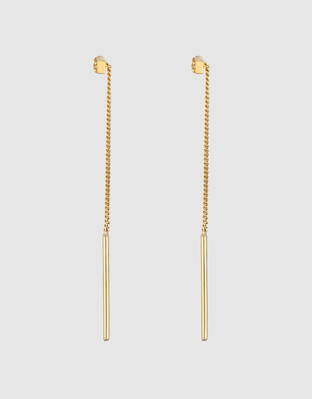 Elli Jewelry - Pull-Through Zirconia Drop Earrings in Gold-Plated 925 Silver