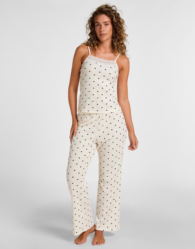 Hunkemoller - Lace Print Rib Cami Long Pyjama Set