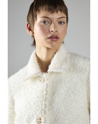 Glamorous - Button-Front Long Sleeve Textured Coat