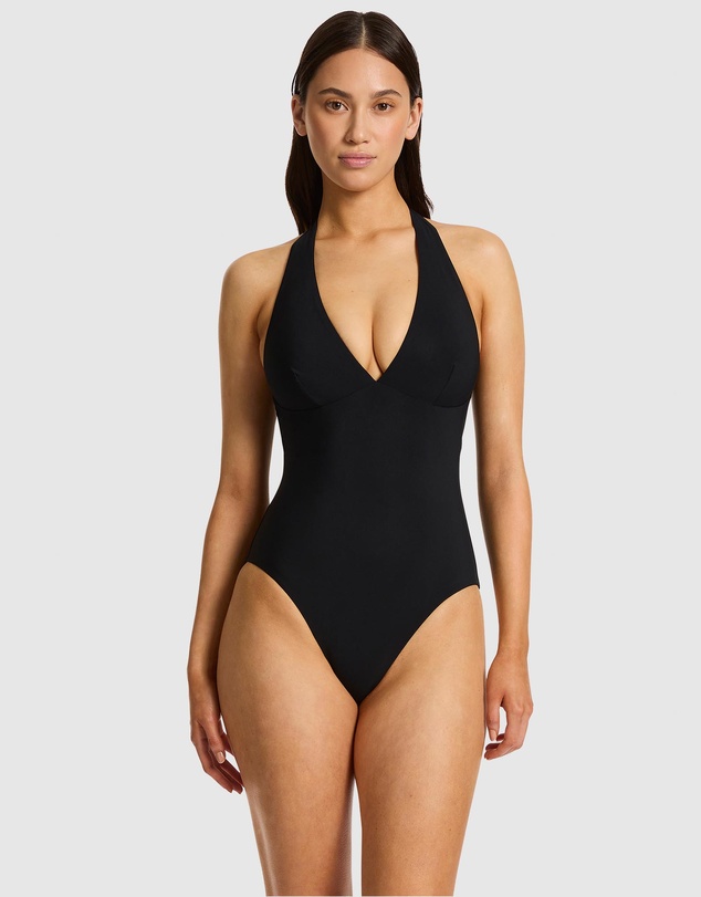 JETS - Plunge Halter Tie One Piece