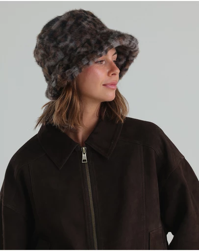 Morgan & Taylor - Marissa Faux Fur Hat in Grey