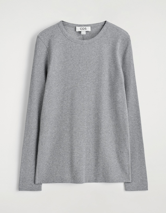 COS - Ribbed Jersey Long-Sleeved Top