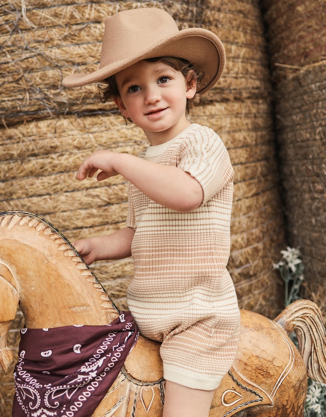 Kynd Baby - Knit Slouchy Romper in Mocha