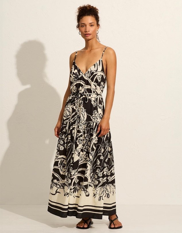 chinese dress ladies Elowen Yellow Hibiscus Floral Halter Maxi Dress - US 2 main image 1