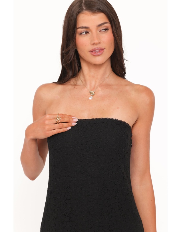 Petal & Pup - Sienna Strapless Maxi Dress - Black Lace