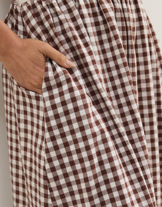 Atmos&Here - Lydia Gingham Midi Skirt