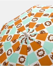 Morgan & Taylor - Teddy Check Kids Umbella in Green and Brown