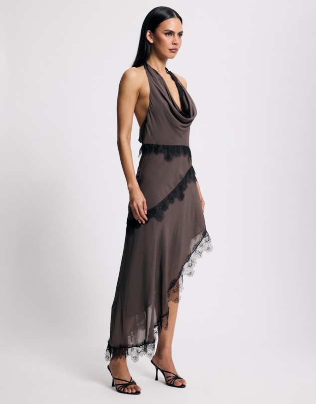 Lover - Coda Lace Trim Halter Midi Dress