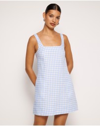 AERE - Nolana Gingham Shift Mini Dress