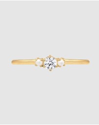 Elli Jewelry - Ring Synthetic Pearls in 925 Sterling Silver Gold Plated