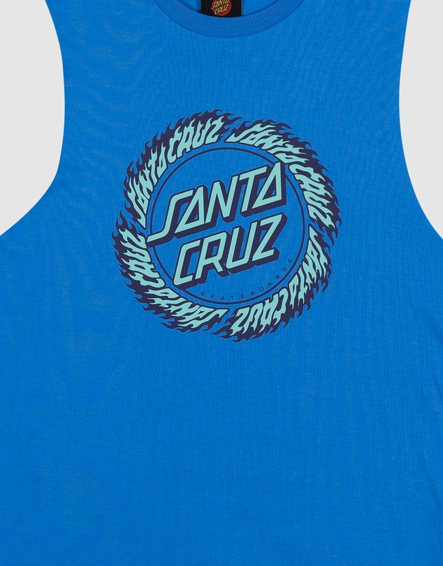 Santa Cruz - Flame Ringed Dot Front Muscle Tee - Teens
