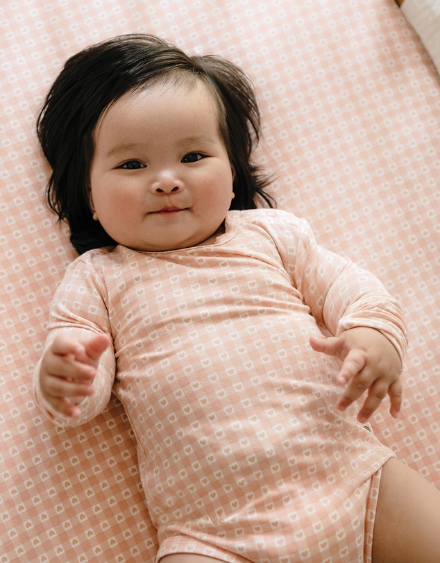 Kynd Baby - Comfy Bodysuit Long Sleeve in Heart Gingham