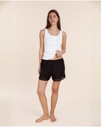 Gingerlilly - Valencia Linen Lace Shorts