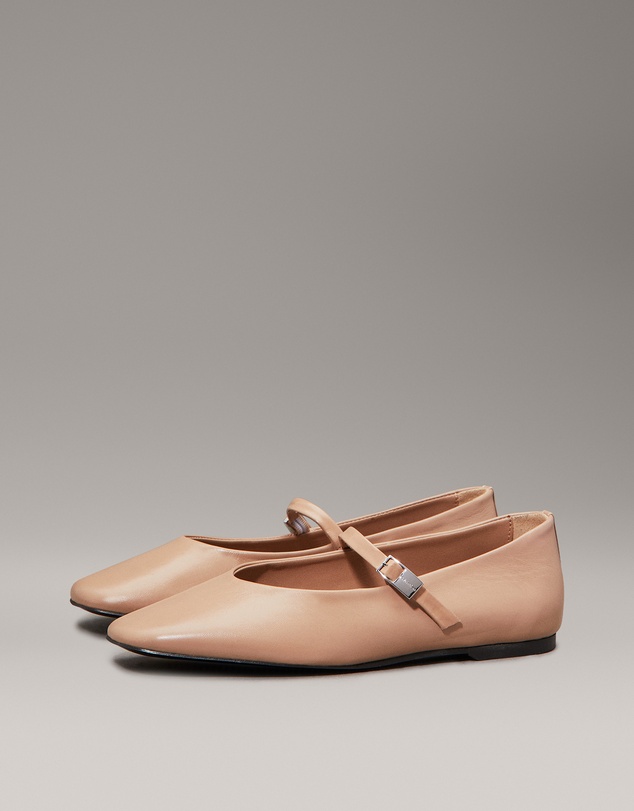 Calvin Klein - Leather Mary Jane Ballerinas