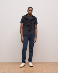 Trenery - Cotton Jersey Crew T-shirt in Navy