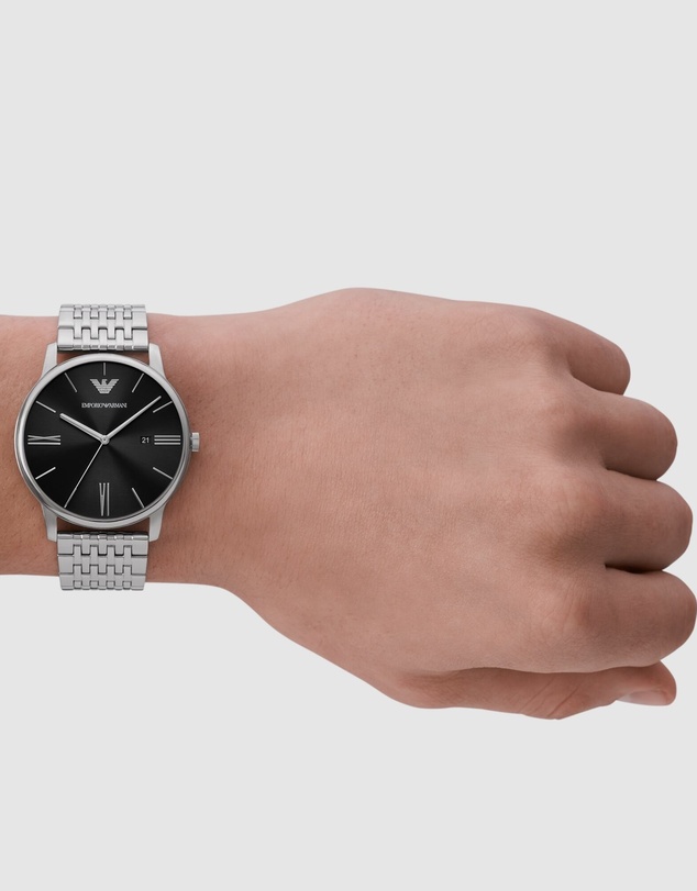 Emporio Armani - Silver Tone Analogue Watch