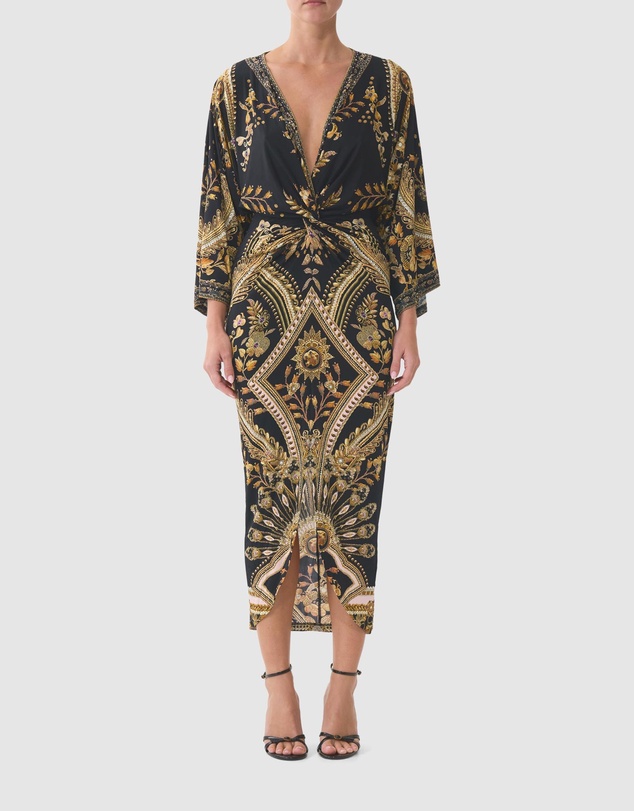 Camilla - Long Split Front Twist Dress