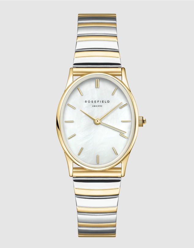 Rosefield - The Oval Two-Tone Half Moon Bracelet Watch