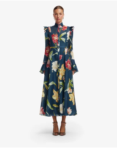 LEO LIN - Katrina Butterfly Sleeve Midi Dress