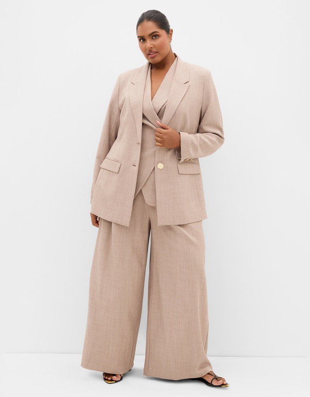 City Chic - Plus size Luci Wide Leg Pant - latte