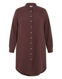 City Chic - Poolside Cover Up Midi Shirt - Chocolate