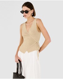 Staple the Label - Marnie Knit Wrap Top